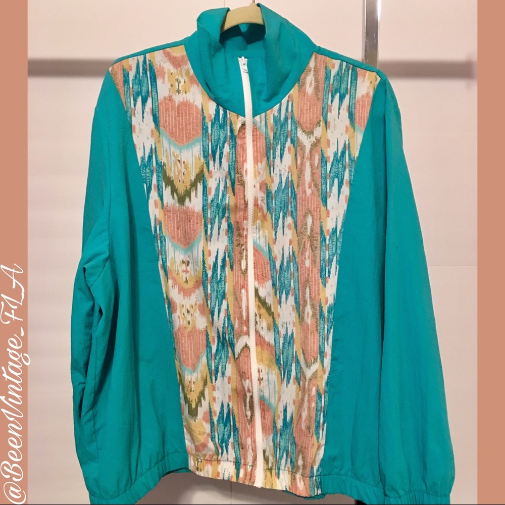 Vintage Aqua Windbreaker Jacket